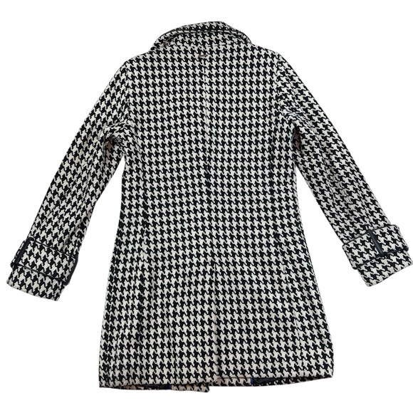 Calvin Klein Black & White Houndstooth Wool Blend Zip Coat — Women’s 6 - Picture 9 of 13